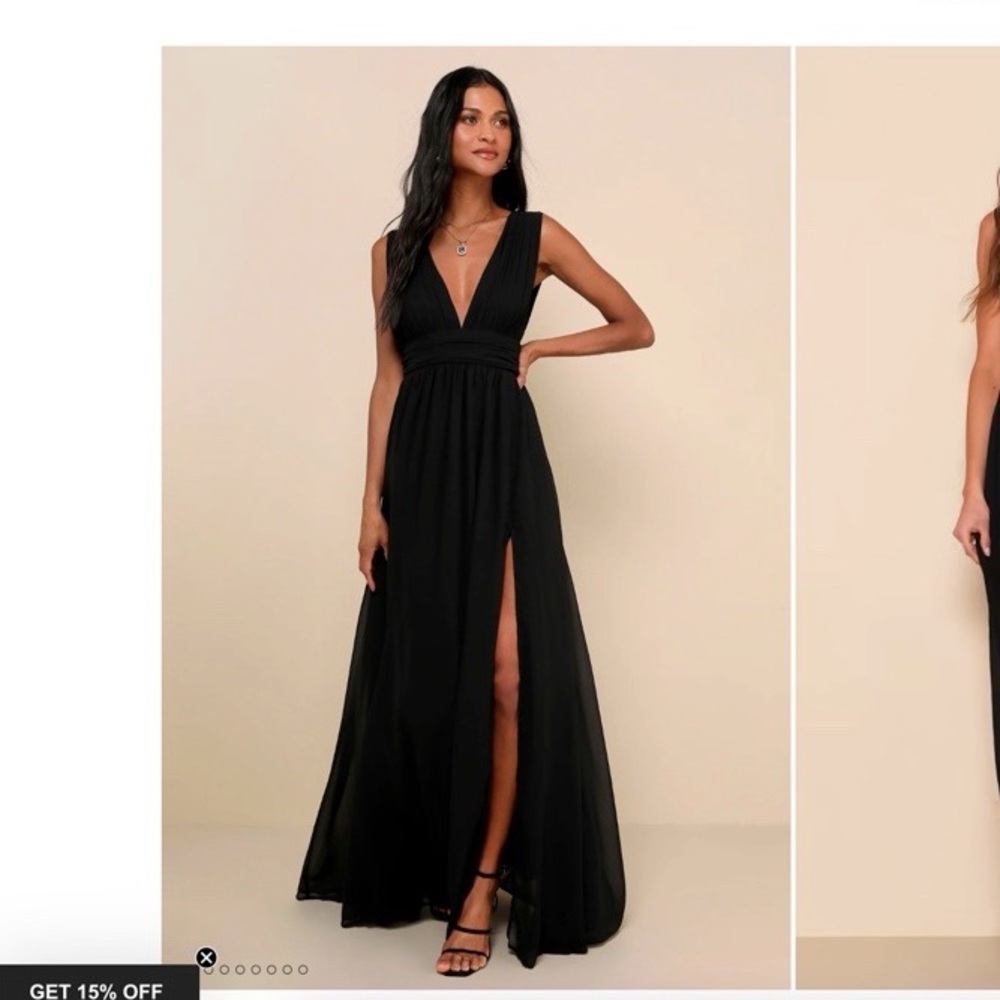 Lulu’s Heavenly Hues Black Maxi Dress